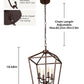 YANSUN 4-Light Farmhouse Iron Birdcage Oil Rubbed Bronze Chandelier with Metal Latern Shade, for Kitchen Dining Room