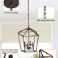 YANSUN 4-Light Farmhouse Iron Birdcage Oil Rubbed Bronze Chandelier with Metal Latern Shade, for Kitchen Dining Room