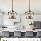 YANSUN 4-Light Farmhouse Iron Birdcage Oil Rubbed Bronze Chandelier with Metal Latern Shade, for Kitchen Dining Room