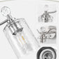 YANSUN 24 in. 3 Light Brushed Nickel Vanity Light with Cylinder Clear Glass Shades