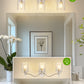 YANSUN 24 in. 3 Light Brushed Nickel Vanity Light with Cylinder Clear Glass Shades