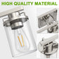 YANSUN 3-Light Vanity Light Wall Sconce in Satin Nickel with Straight Rod and Clear Glass Shades, E26 Base, No Bulbs Included