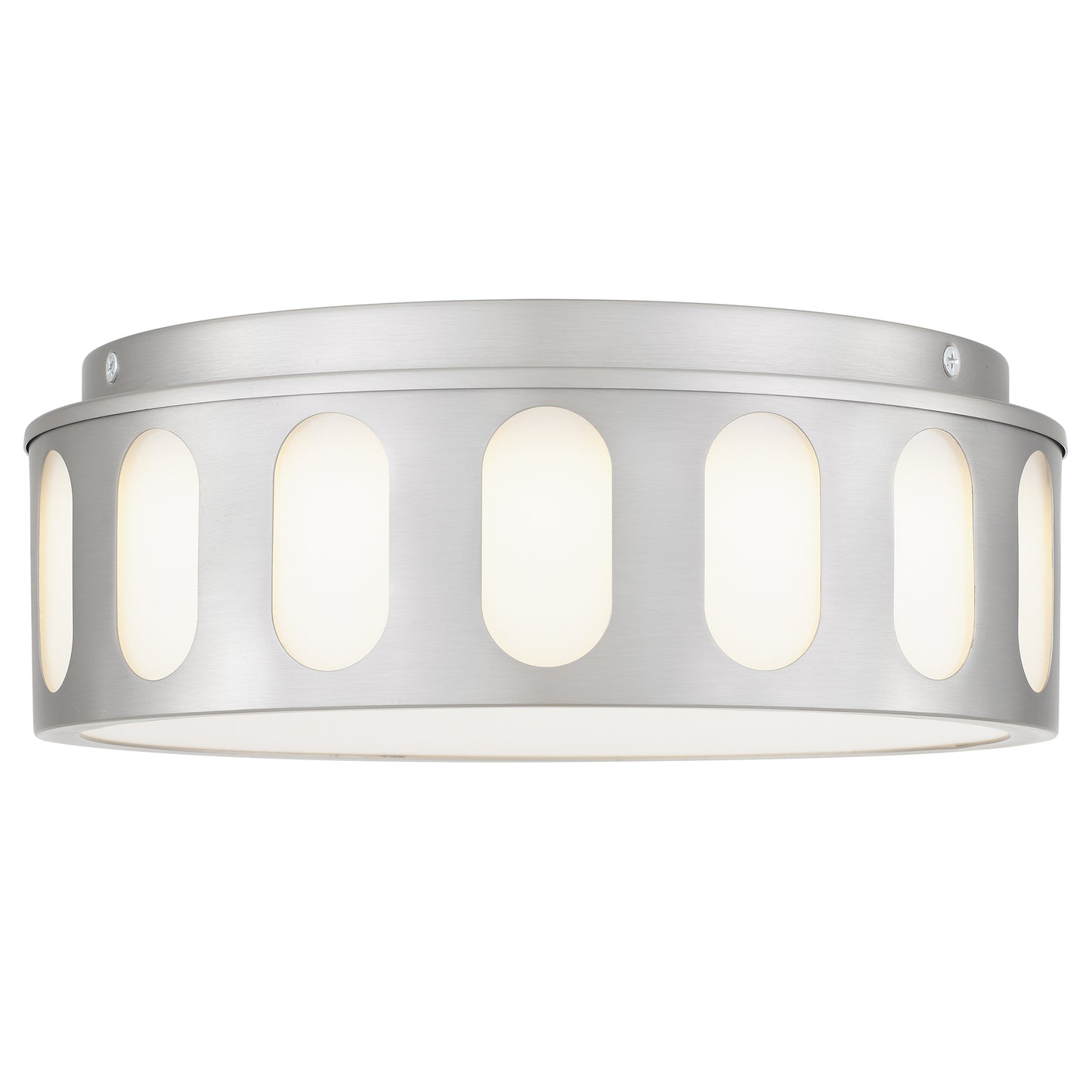 YANSUN 11.25in Brushed Nickel LED Flush Mount Ceiling Light Modern Low Profile Ceiling Fixture Energy Efficient Indoor Lighting