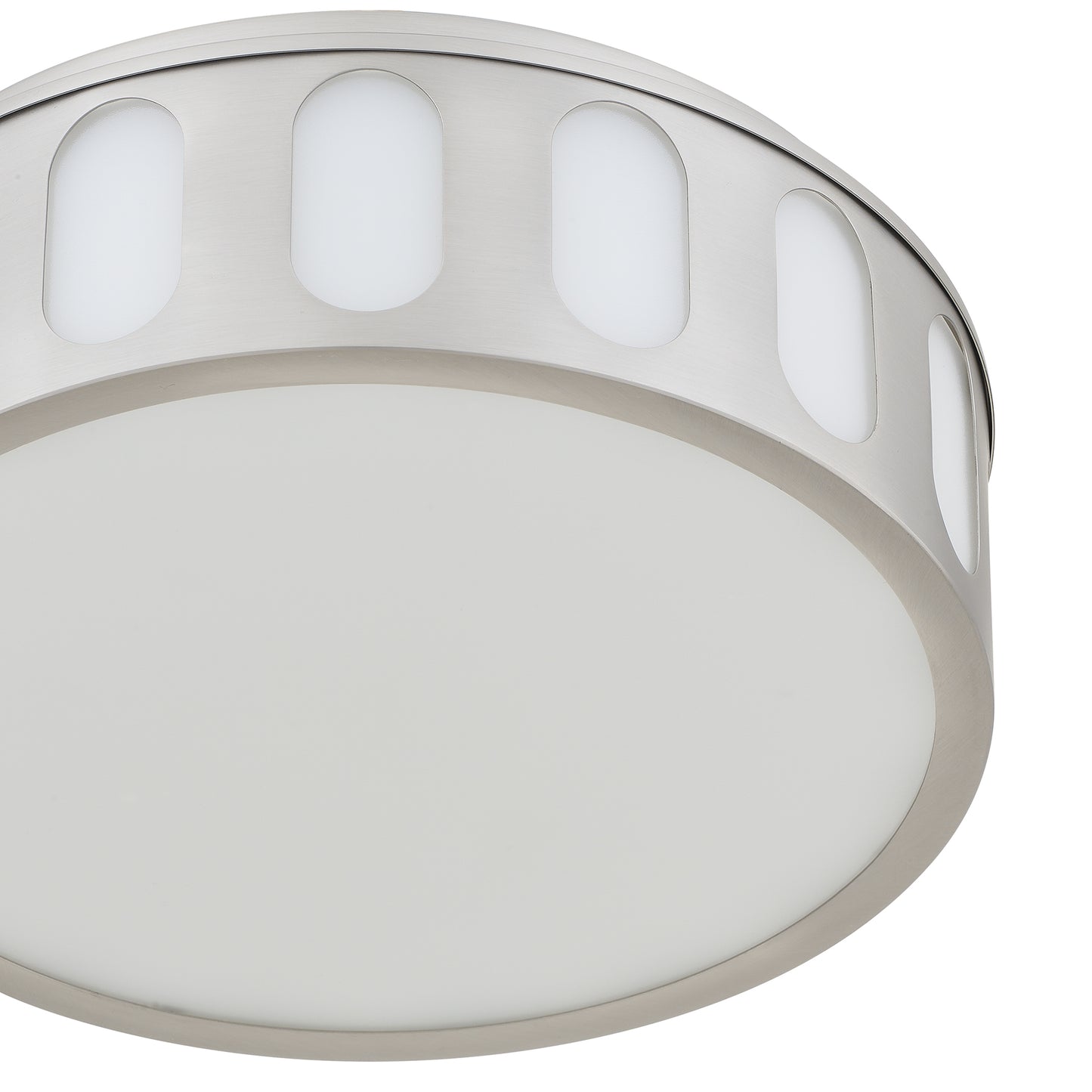 YANSUN 11.25in Brushed Nickel LED Flush Mount Ceiling Light Modern Low Profile Ceiling Fixture Energy Efficient Indoor Lighting