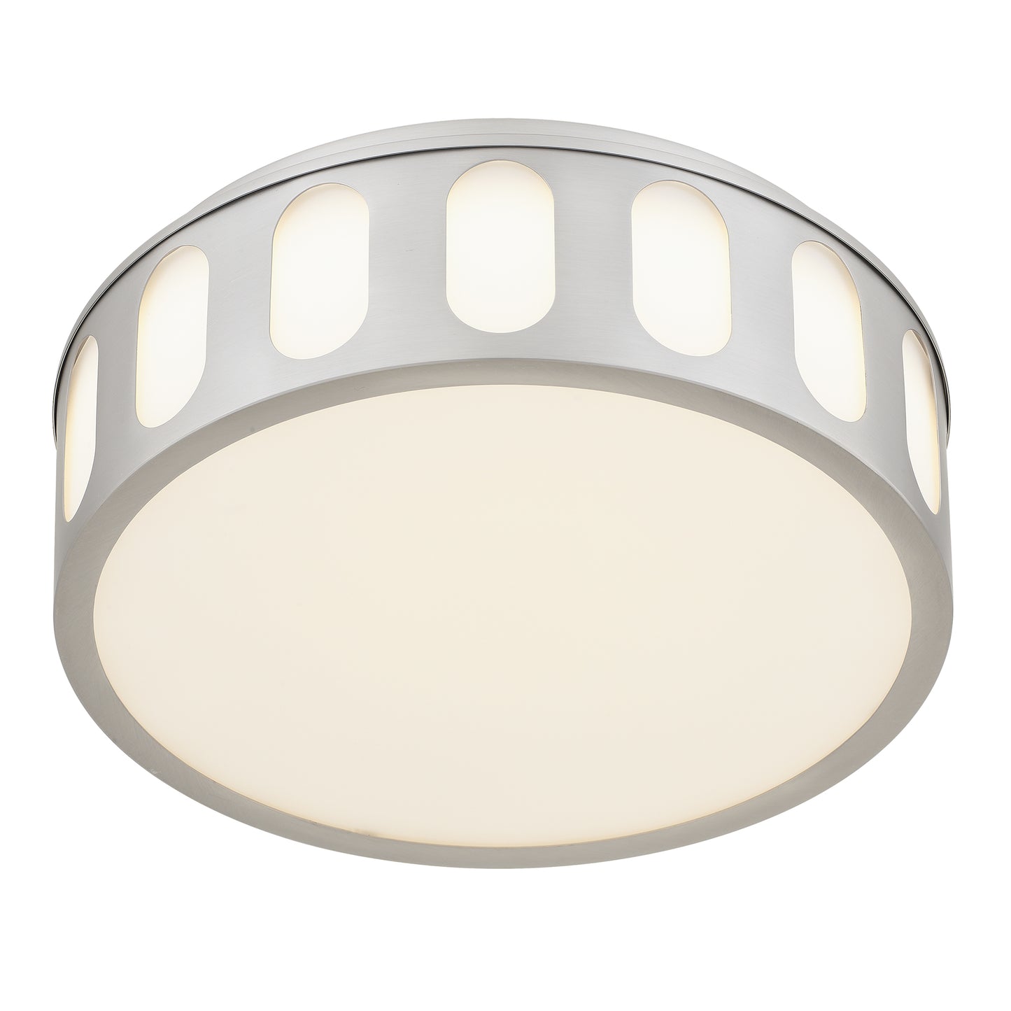 YANSUN 11.25in Brushed Nickel LED Flush Mount Ceiling Light Modern Low Profile Ceiling Fixture Energy Efficient Indoor Lighting