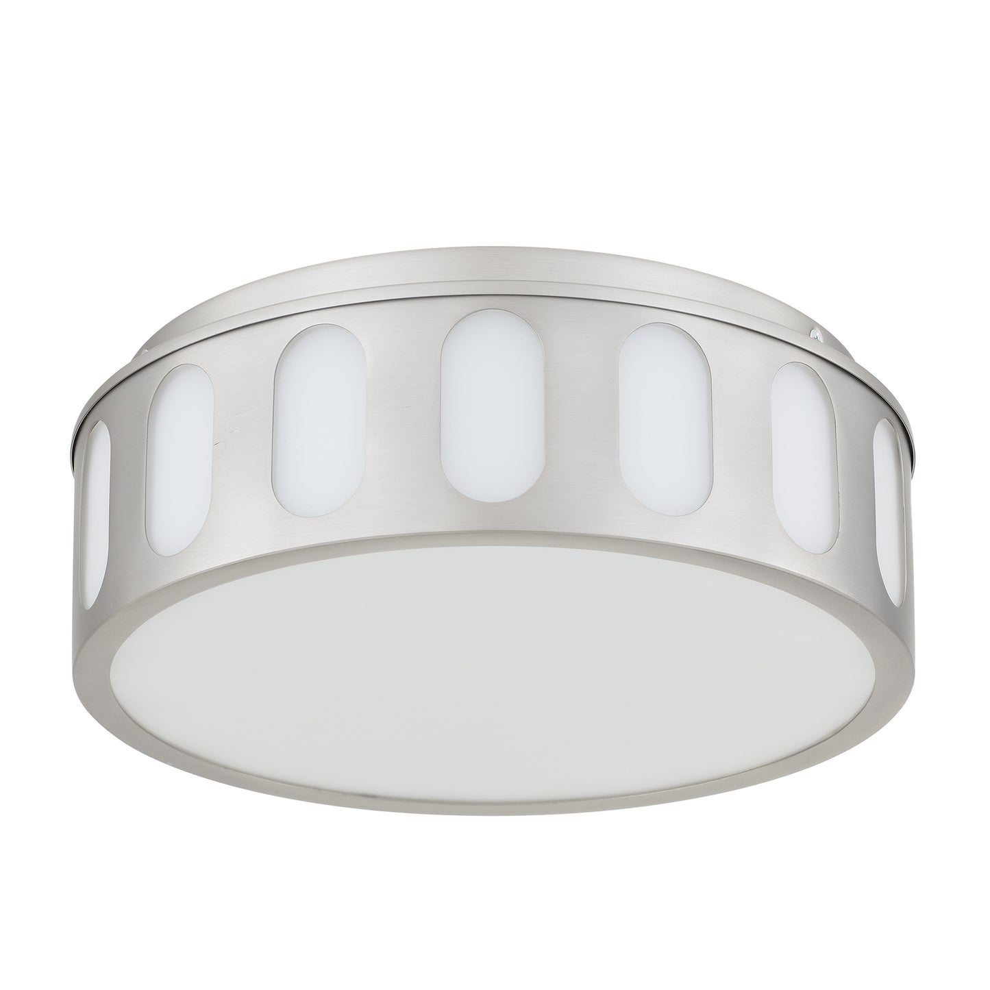 YANSUN 11.25in Brushed Nickel LED Flush Mount Ceiling Light Modern Low Profile Ceiling Fixture Energy Efficient Indoor Lighting
