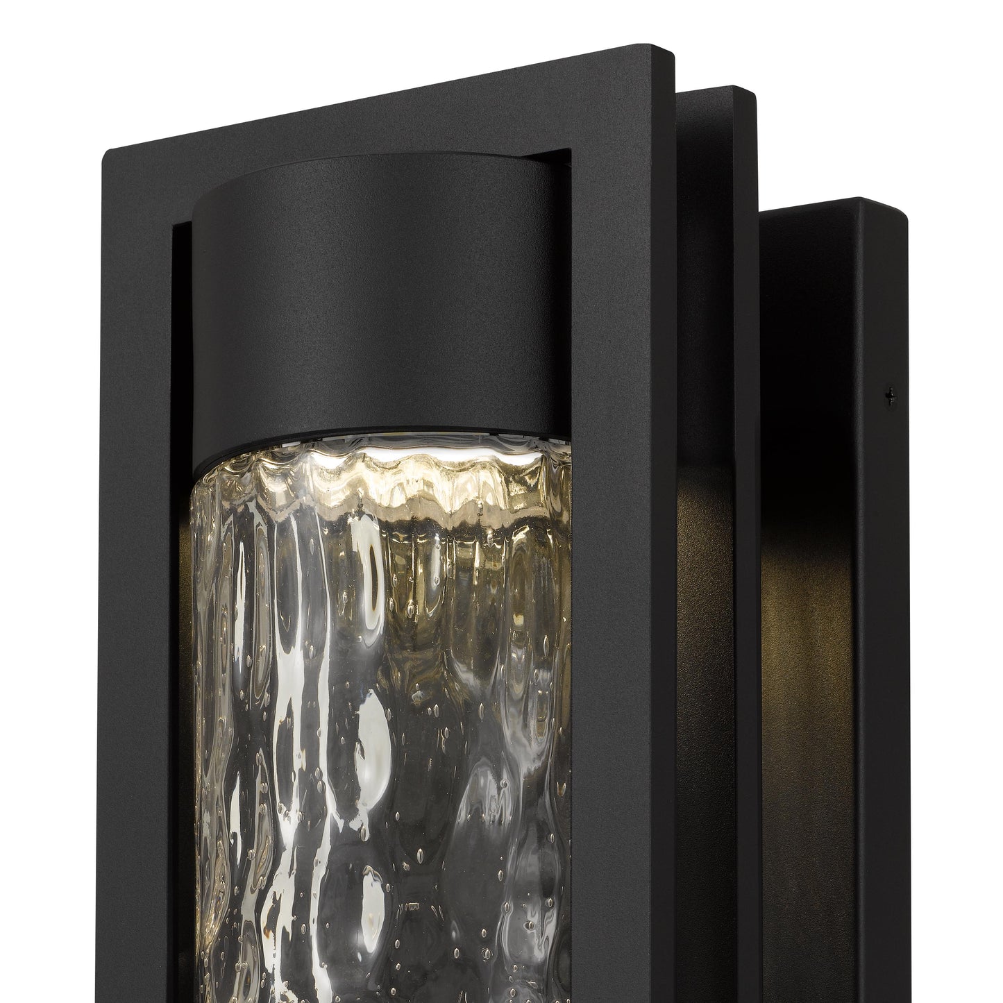 YANSUN 15in LED Wall Sconce 12W 600LM 3CCT Dimmable Modern Indoor Wall Light Clear Hammered Glass cETLus Certified