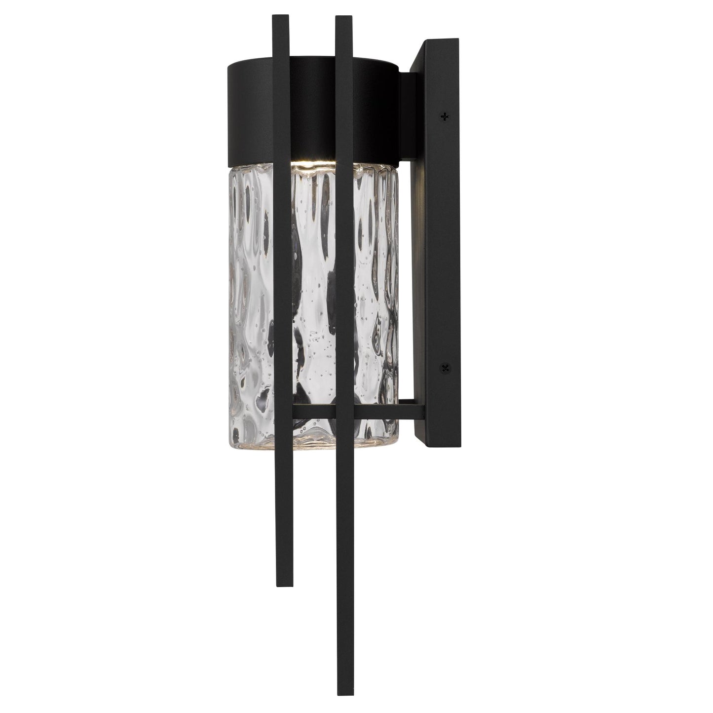 YANSUN 15in LED Wall Sconce 12W 600LM 3CCT Dimmable Modern Indoor Wall Light Clear Hammered Glass cETLus Certified