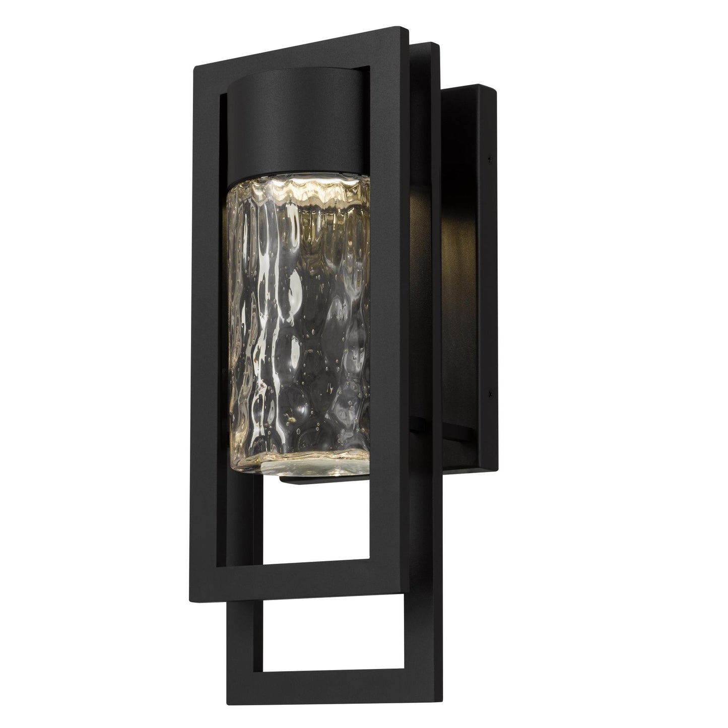 YANSUN 15in LED Wall Sconce 12W 600LM 3CCT Dimmable Modern Indoor Wall Light Clear Hammered Glass cETLus Certified