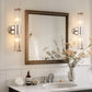 YANSUN 3 in. 2-Light Chrome Vanity Light Fixture with Sparkling Crystal Accents Versatile Bathroom Wall Sconce for Bathroom