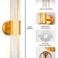 YANSUN 3 in. 2-Light Gold Vanity Light Fixture with Elegant Crystal Accents Bathroom Wall Sconce for Vanity