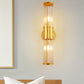 YANSUN 3 in. 2-Light Gold Vanity Light Fixture with Elegant Crystal Accents Bathroom Wall Sconce for Vanity