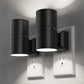 YANSUN 2-Pack 1W Dusk to Dawn Plug-in Night Lights 5000K Cool White Dimmable LED Cylinder Wall Sconce Style Night Lights for Hallway Bathroom Bedroom