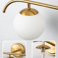 YANSUN 24 in. 3-Light Gold Vanity Light Fixture with Frosted Glass Globes Shade Wall Sconce for Vanity Mirror and Hallway