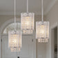 YANSUN Modern 3-Light Pendant Lighting Set, White Chrome Twisted Cylinder Aluminum Ceiling Lights 6.3in, E26 Base Indoor Kitchen Island Hanging Fixture 110-120V