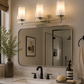 YANSUN 22 in. Brushed Nickel 3-Light Vanity Light with Clear Cylinder Glass Shade for Bathroom, Powder Room or Dressing Room