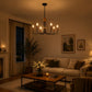 YANSUN 6-Light Black Gold Branch Chandelier ETL Certified Modern Ceiling Pendant Light E12