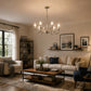 YANSUN 6-Light Nickel Branch Chandelier Modern Ceiling Pendant Light Fixture E12