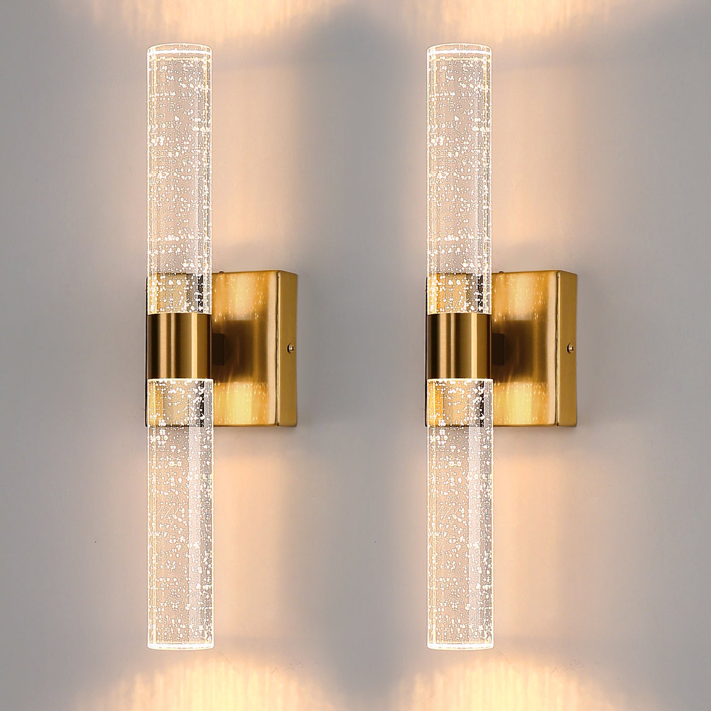 YANSUN 18 in. 2-Light Brushed Gold LED Vanity Light Bar and 3CCT Adjustable Function for Bathroom Living Room or Bedroom