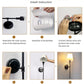 YANSUN 6.3 in. 1-Light Black Modern Wall Sconce with Fabric Cone Shade, E26 Indoor Wall Light Fixtures for Bedroom 2-Pack
