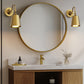 YANSUN Set of 2 Gold Wall Lamps with Bell Shade, Battery-Operated & Dimmable, Perfect for Hallway, Stairs, Living Room, and Bedroom