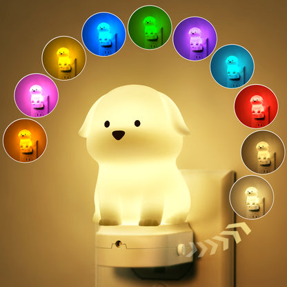 YANSUN 0.5-Watt Integrated LED Plug-In Dog Night Light, Color Changing, Button Adjustable, Light Sensor, 1-Pack