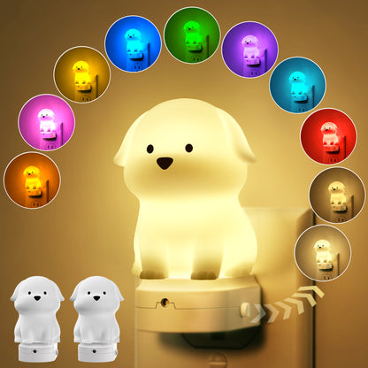 YANSUN 0.5-Watt Integrated LED Plug-In Dog Night Light, Color Changing, Button Adjustable, Light Sensor, 1-Pack