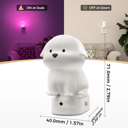 YANSUN 0.5-Watt Integrated LED Plug-In Dog Night Light, Color Changing, Button Adjustable, Light Sensor, 1-Pack