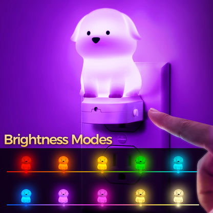 YANSUN 0.5-Watt Integrated LED Plug-In Dog Night Light, Color Changing, Button Adjustable, Light Sensor, 1-Pack