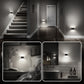 YANSUN 2-Pack 1W Plug-in Light-Controlled Night Light, Semi-Arch Wall Lamp Shape, Up and Down Lighting, Black Shell, White 5000K, 3-Stage Dimmable