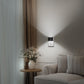 YANSUN 2-Pack 1W Plug-in Light-Controlled Night Light, Semi-Arch Wall Lamp Shape, Up and Down Lighting, Black Shell, White 5000K, 3-Stage Dimmable