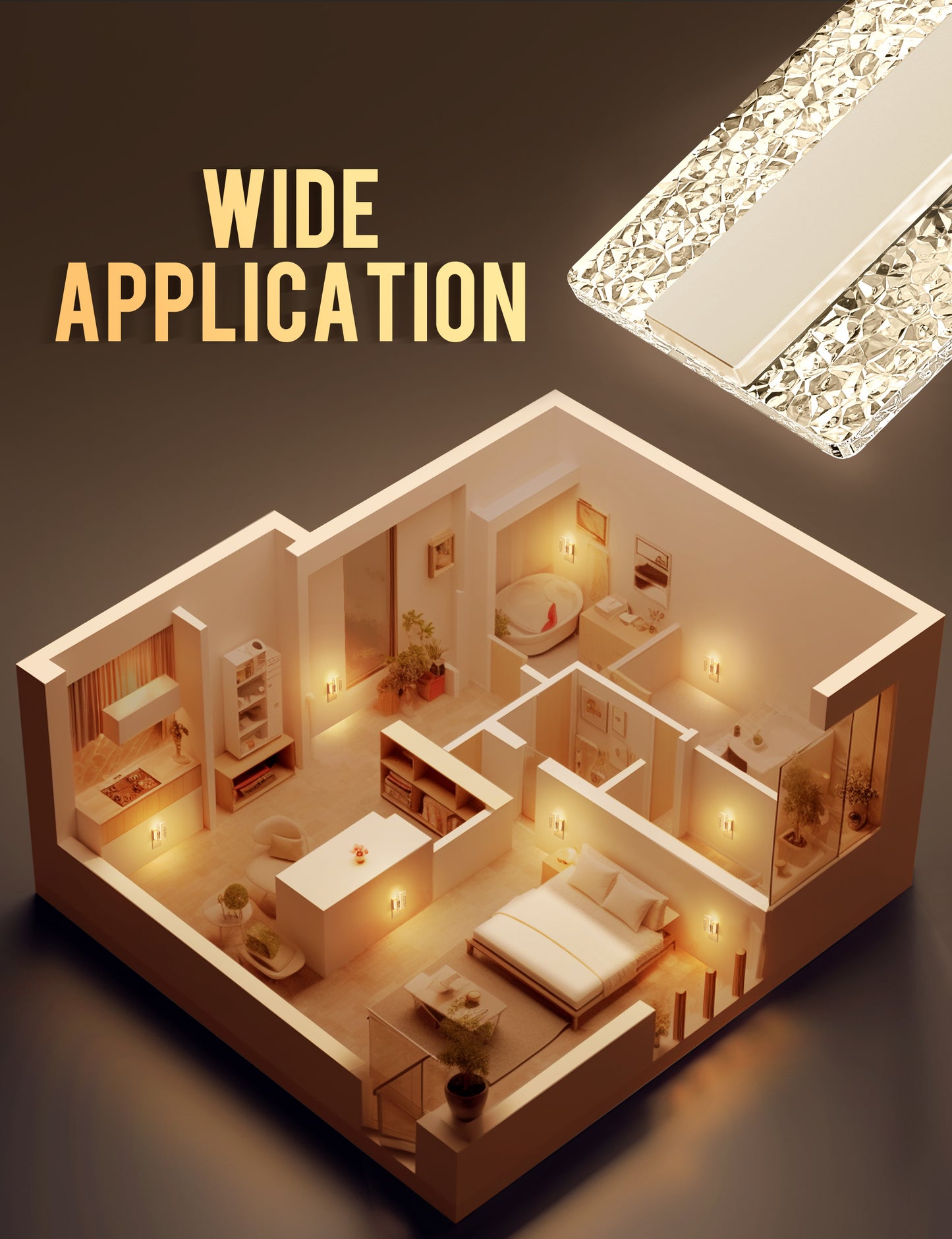 YANSUN 1W White Plug-In Night Lights with Modern Diamond Acrylic Square Cylinder, Sliding Dimming, Warm 3000K, 1-Pack