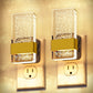 YANSUN 2-Pack 1W Dusk to Dawn Plug-in Night Lights Modern Acrylic Warm White 2700K Dimmable LED Night Lights with Gold Accent for Hallway Bedroom