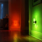 YANSUN 1-Watt Acrylic Column Plug-in Integrated LED Night Light with Light Sensor, RGB & 2700K, Up & Down Glow,  Black, 2-Pack