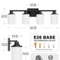 YANSUN 27 in. 4-Light Matte Black Cylinder Glass Shade Vanity Light with Dimmable for Bathroom No Bulbs Included