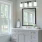 YANSUN 27 in. 4-Light Matte Black Cylinder Glass Shade Vanity Light with Dimmable for Bathroom No Bulbs Included