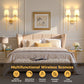 YANSUN 16 in. 2-Light Gold Indoor Wall Sconce, Dimmable Wall Light with White Shade for Living Room