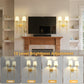 YANSUN 16 in. 2-Light Gold Indoor Wall Sconce, Dimmable Wall Light with White Shade for Living Room