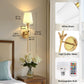 YANSUN 2-Pack Petal Design Indoor Wall Sconces with Cone Shade, 2W RGB CW Dimmable LED, Remote-Controlled, Extra Bulbs Included