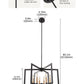 YANSUN 6-Light Black and Gold Pendant Light with E12 Sockets, Adjustable Modern Hanging Light for Dining Room and Foyer