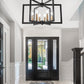 YANSUN 6-Light Black and Gold Pendant Light with E12 Sockets, Adjustable Modern Hanging Light for Dining Room and Foyer