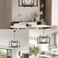 YANSUN 6-Light Black and Gold Pendant Light with E12 Sockets, Adjustable Modern Hanging Light for Dining Room and Foyer