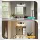 YANSUN 20 in. 3-Light Matte Black Damp Rated Vanity Light Clear Glass Shade with Dimmable No Bulbs Included