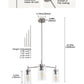 YANSUN 3-Light Chandelier in Brushed Nickel with Clear Glass Shades, a Modern Pendant Light Fixture for Kitchen or Dining Room