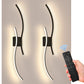YANSUN 2-Pack LED Wave Wall Light, 39.37in Matte Black Finish, Built-in Dimmable & Color Changing, Touch & Remote Control, Memory & Timer