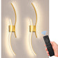 YANSUN 2-Pack LED Wave Wall Light, 39.37in Gold Finish, Built-in Dimmable & Color Changing, Touch & Remote Control, Memory & Timer Function