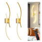 YANSUN 2-Pack LED Wave Wall Light, 39.37in Gold Finish, Built-in Dimmable & Color Changing, Touch & Remote Control, Memory & Timer Function