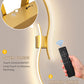 YANSUN 2-Pack LED Wave Wall Light, 39.37in Gold Finish, Built-in Dimmable & Color Changing, Touch & Remote Control, Memory & Timer Function