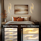 YANSUN 2-Pack LED Wave Wall Light, 39.37in Gold Finish, Built-in Dimmable & Color Changing, Touch & Remote Control, Memory & Timer Function
