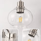 YANSUN 27 in. 3-Light Brushed Nickel Vanity Light with Clear Glass Shades, Wall Sconce for Vanity Mirror or Dressing Room